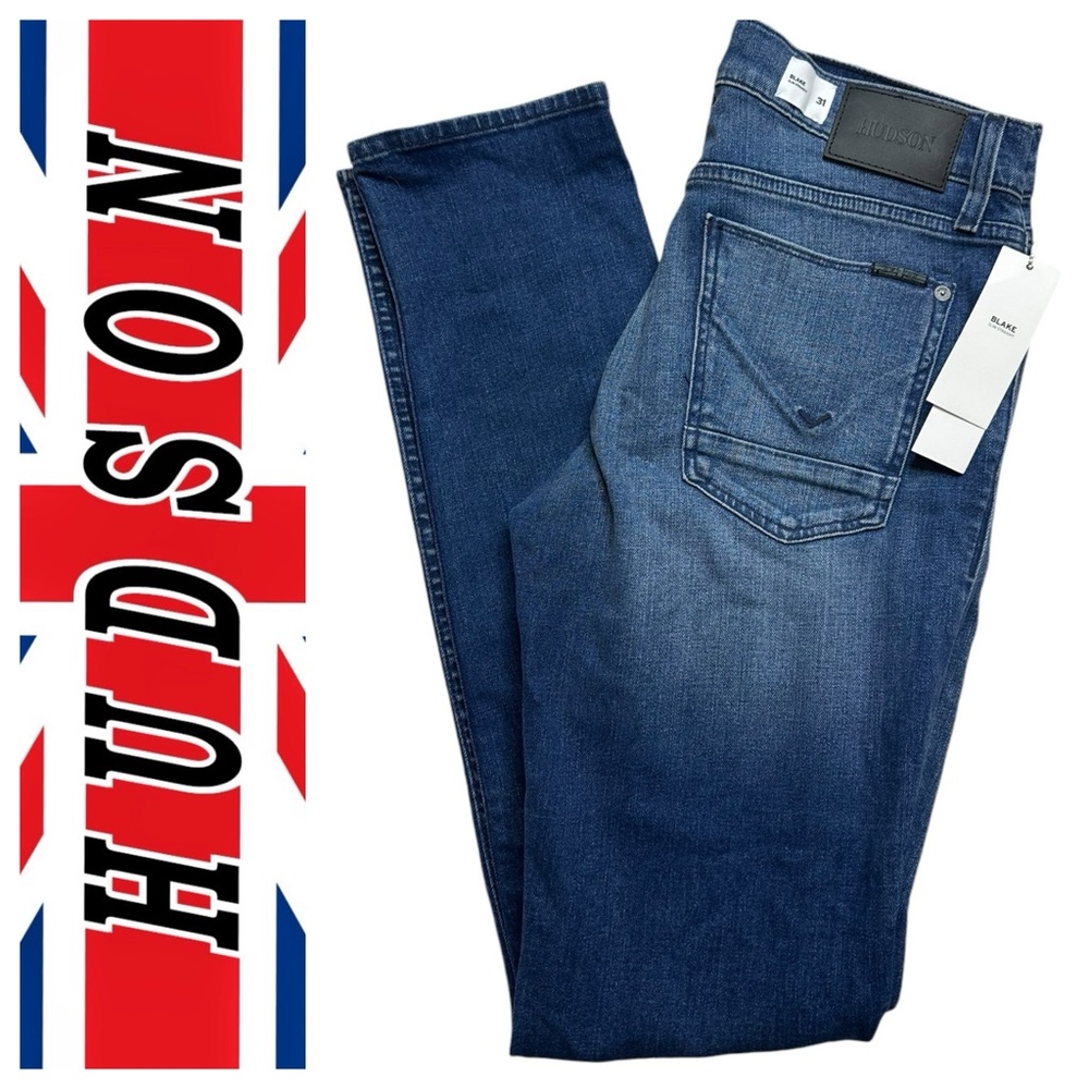 Hudson Jeans Blake Slim Straight Dark Wash Denim Size 31 New With Tags - Picture 1 of 9